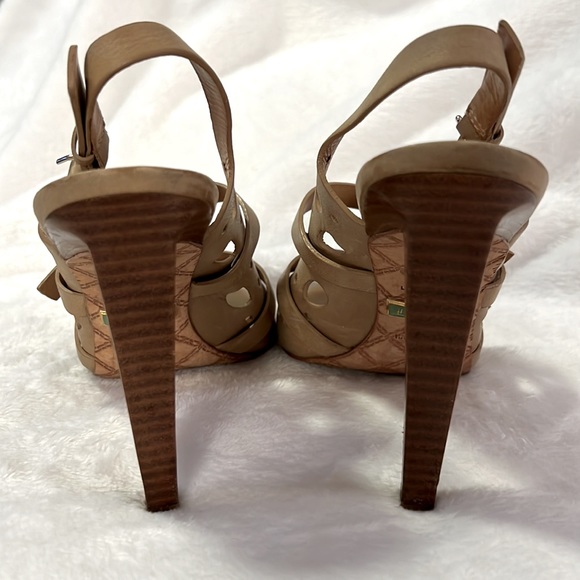 L.A.M.B. nude soft leather 4.5 inch stilettos strappy size 8.5 - Picture 5 of 11